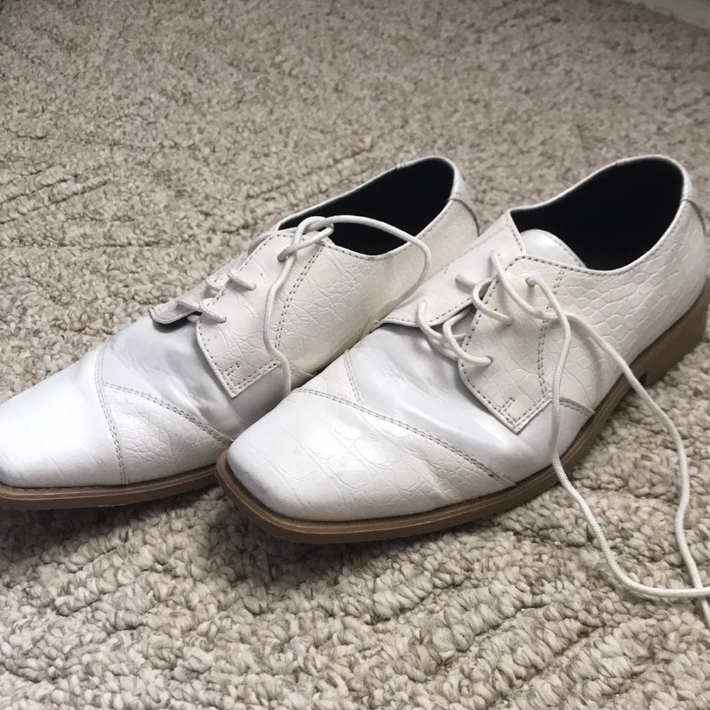 Stacy Adams ivory men’s/boys formal shoes. Sz 6.5